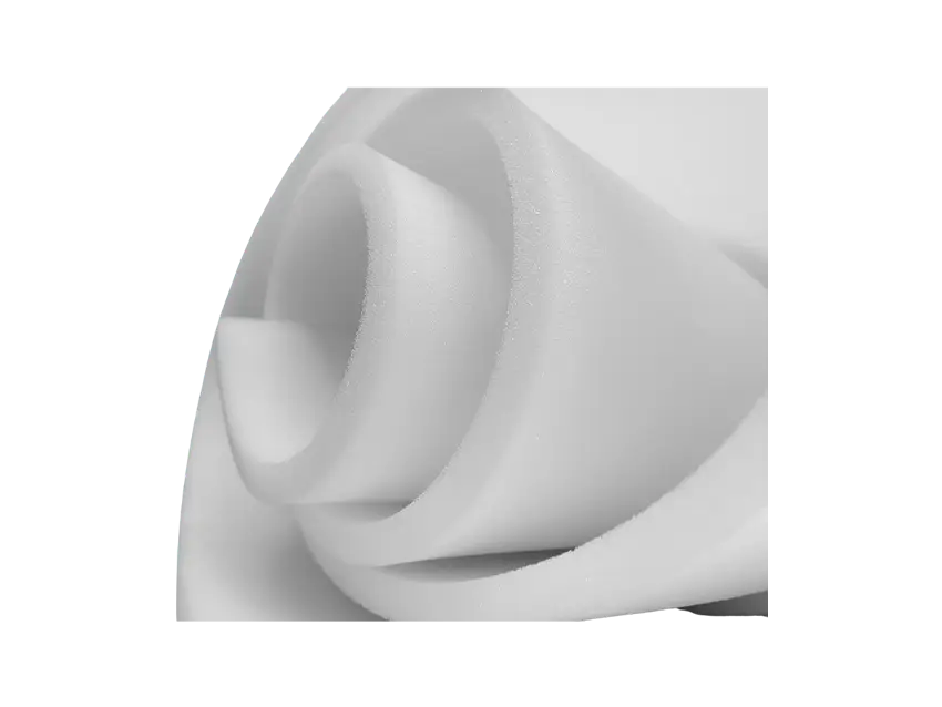 Nahaufnahme einer Rolle Schaumfolie, ideal für Folien-Beutelprodukte und Verpackung, sauber und unbenutzt.