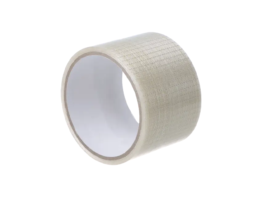 Fadenverstärktes Klebeband Rolle, transparent, zum Kleben und Heften. Kleben, Heften, Klebeband.