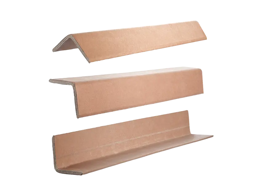 Kantenschutzwinkel aus Pappe für Paletten-Warensicherung, Eckenschutz für sicheren Transport.
