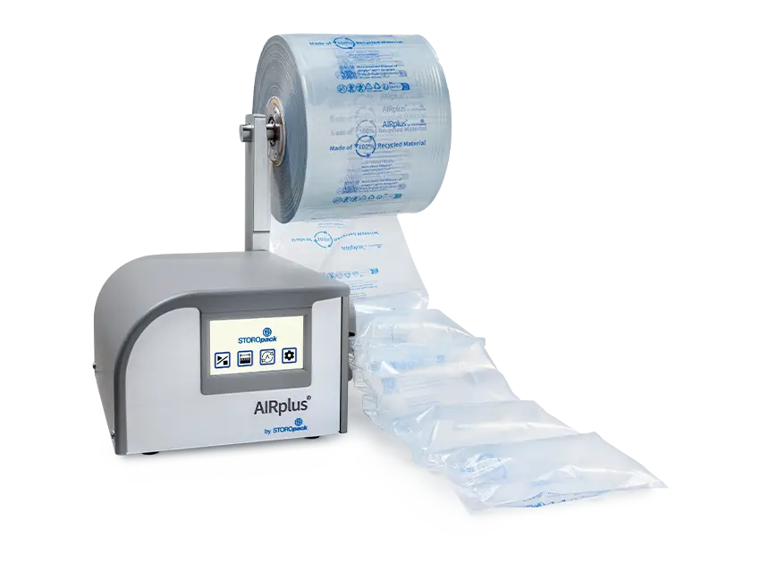 AIRplus Mini Touch Luftkissenmaschine: Schutz-Polstersysteme für Luftkissensysteme. Die Maschine produziert saubere Luftkissen.