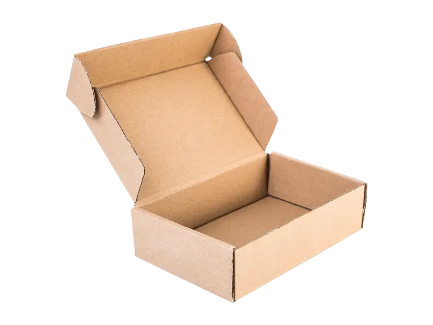 Wellpapp-Produkte Maxibrief: Geöffnete, saubere Maxibrief-Verpackung aus Wellpappe, bereit für den Versand von Produkten.